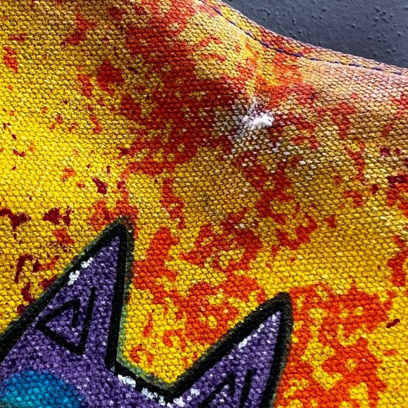 Vintage Laurel Burch Bag Handbag Tote Purse Cat Design Colorful Canvas Beach - Picture 11 of 16